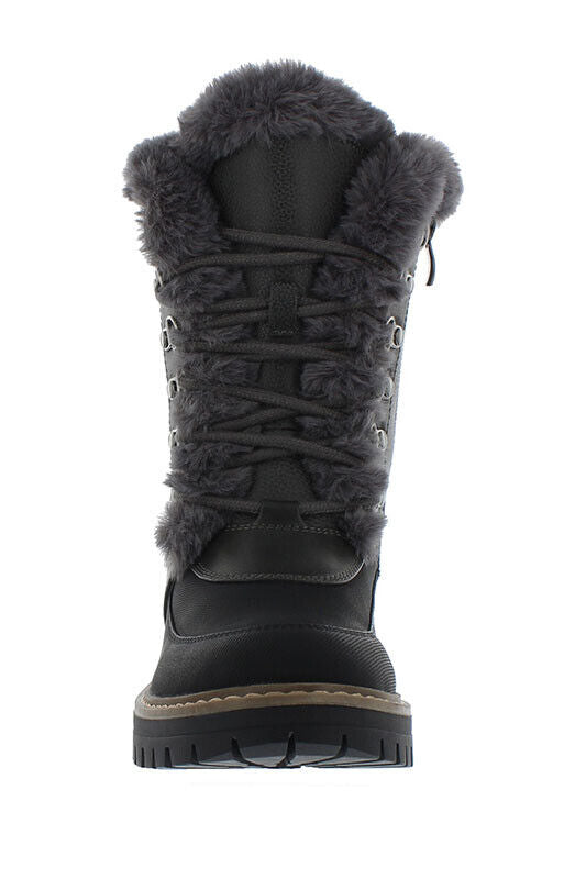 Khombu Women's Francie with Faux Fur Trim Boots Gray Size 6 M