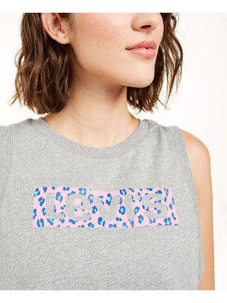 Levi's Women's  Printed Sleeveless Crew Neck Tank Top  Gray Size Medium