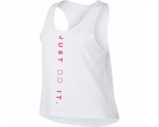 Nike Women's Miler Dri fit Just Do It Running Tank Top White Size XL