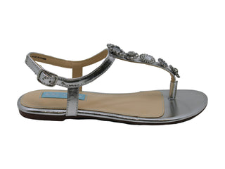 Betsey Johnson Women's SB Laur Open Toe Casual Ankle Strap Sandals Gray Size 5.5 M
