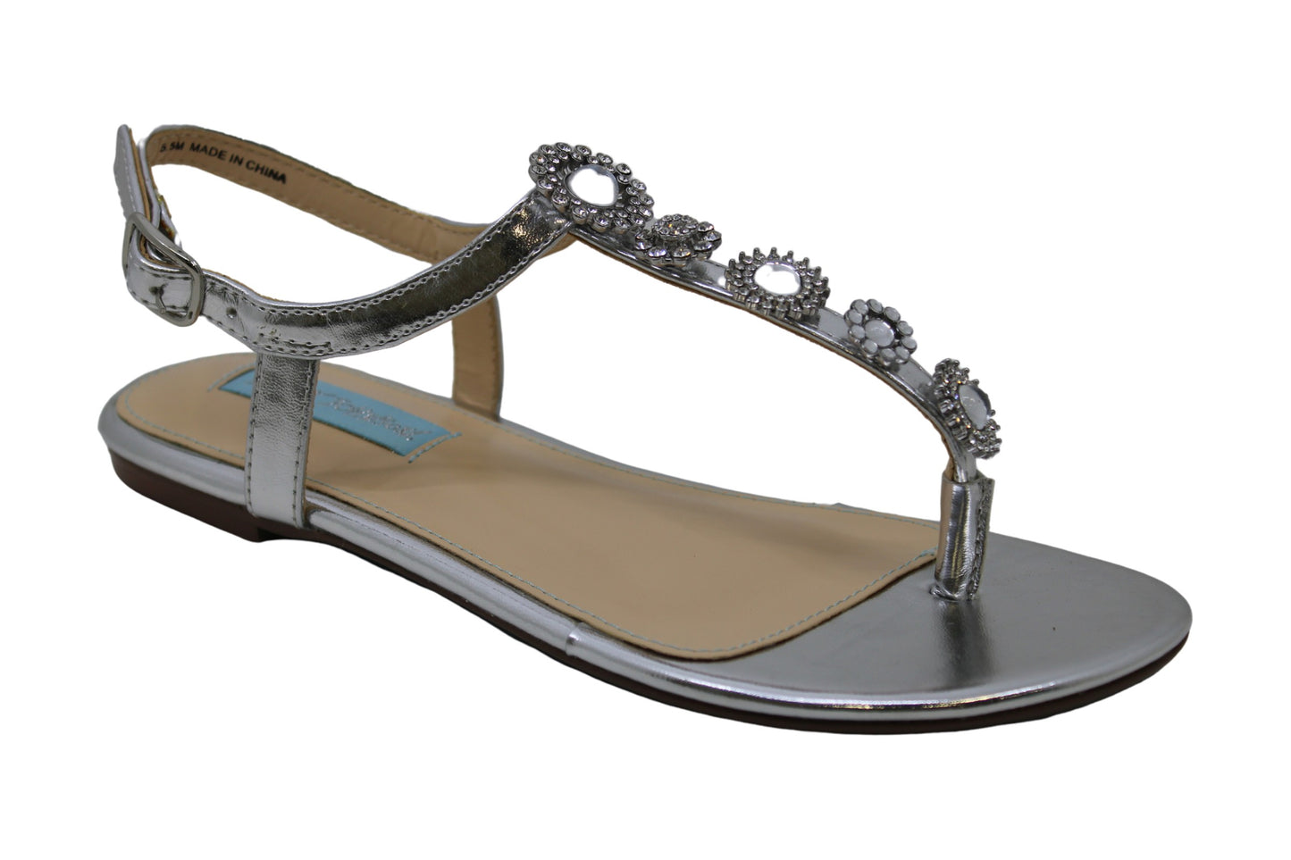 Betsey Johnson Women's SB Laur Open Toe Casual Ankle Strap Sandals Gray Size 5.5 M