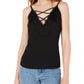 Bar III Women's Lace-Trim Crisscross Camisole  Black Size Small