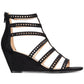Material Girl Women's Harriette Wedge Sandals Black 6.5M