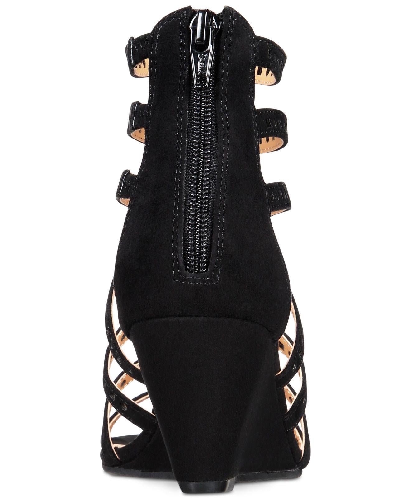 Material Girl Women's Harriette Wedge Sandals Black 6.5M