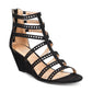 Material Girl Women's Harriette Wedge Sandals Black 6.5M