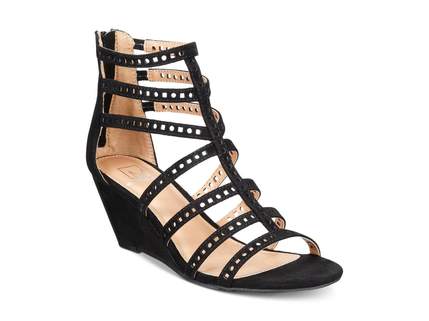 Material Girl Women's Harriette Wedge Sandals Black 6.5M