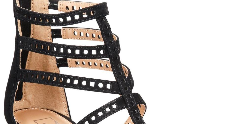 Material Girl Women's Harriette Wedge Sandals Black 6.5M