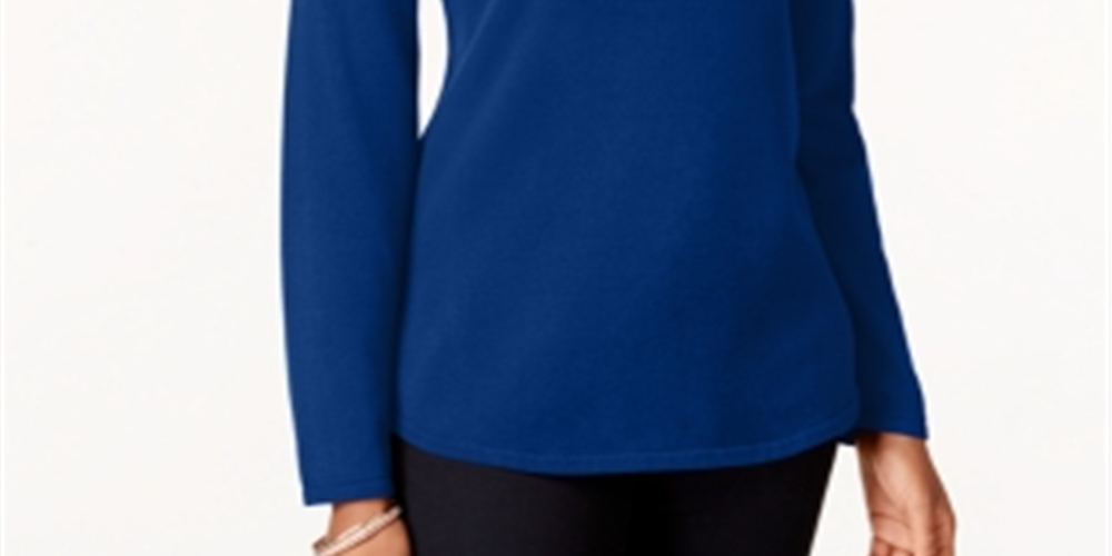 Karen Scott Women's Cotton Sweater  Bright Blue Size Small