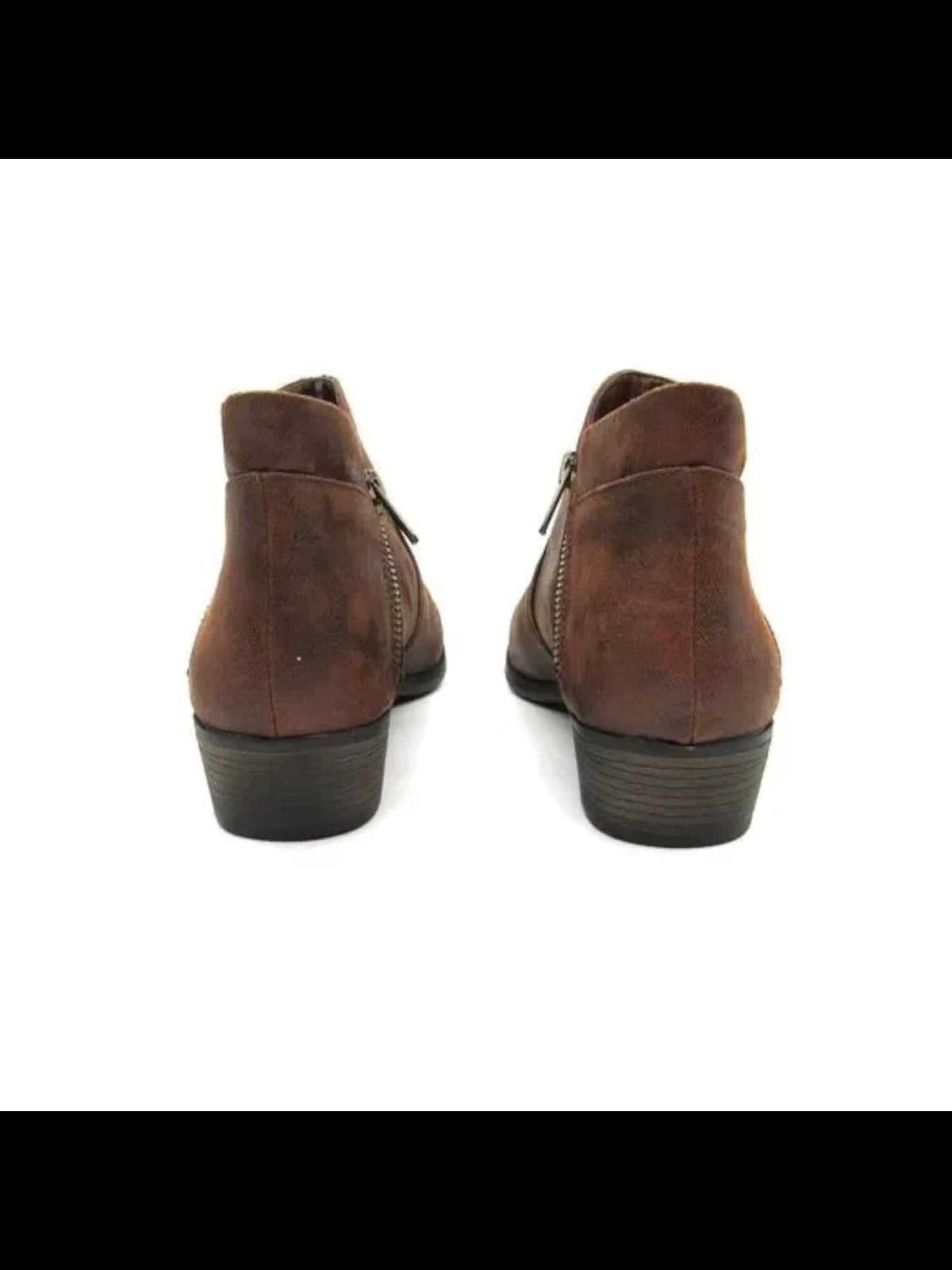 American Rag Women's Padded Comfort Abby Round Toe Block Heel Booties Brown Size 7.5 M