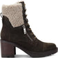 Marc Fisher Women's Lansly Faux Fur Lug Sole Lace up Boot Green Size 9.5M