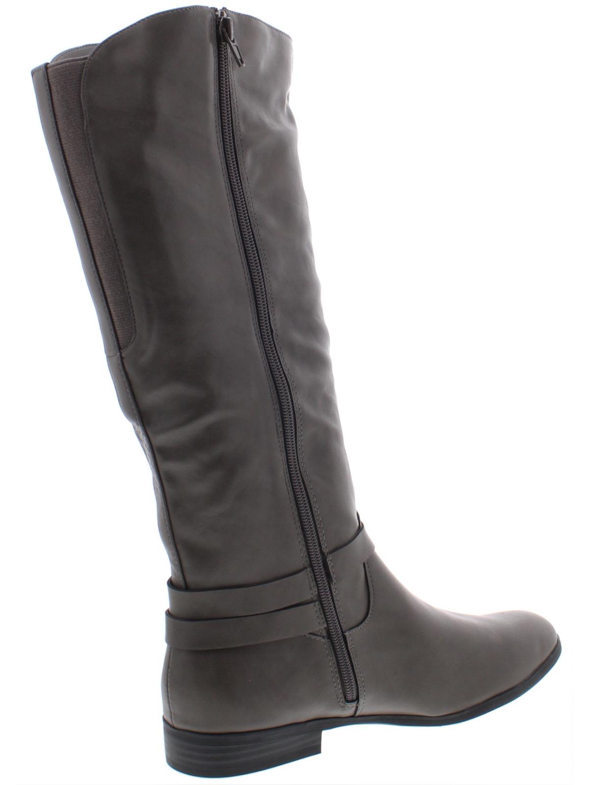 Style & Co Women's Kindell Faux Leather Riding Boots Gray Size 5 M