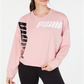 Puma Women's Pullover Sweaters Bridal Rose Modern Sport Crewneck Sweater Pink Size Small