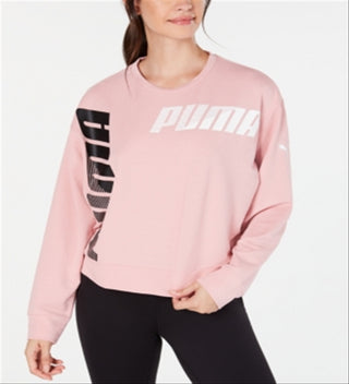 Puma Women's Pullover Sweaters Bridal Rose Modern Sport Crewneck Sweater Pink Size Small