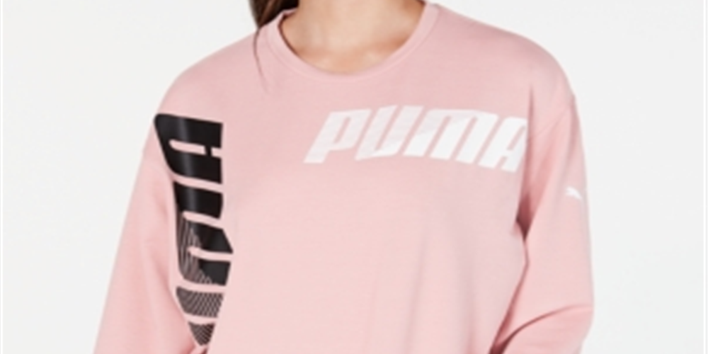 Puma Women's Pullover Sweaters Bridal Rose Modern Sport Crewneck Sweater Pink Size Small
