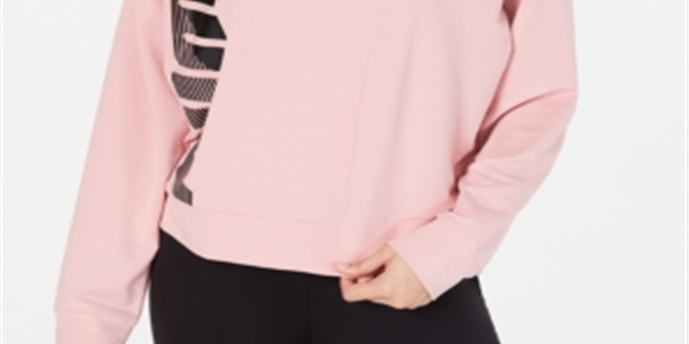 Puma Women's Pullover Sweaters Bridal Rose Modern Sport Crewneck Sweater Pink Size Small