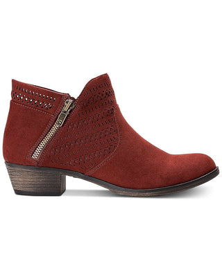 American Rag Women's Perforated Abby Round Toe Block Heel Booties Reb Size 6 M