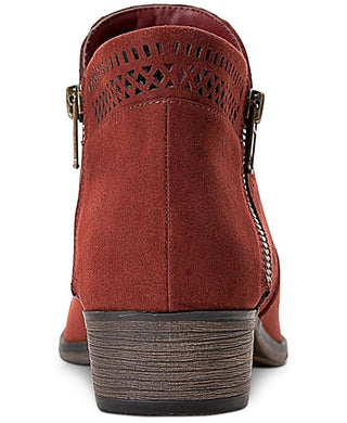 American Rag Women's Perforated Abby Round Toe Block Heel Booties Reb Size 6 M