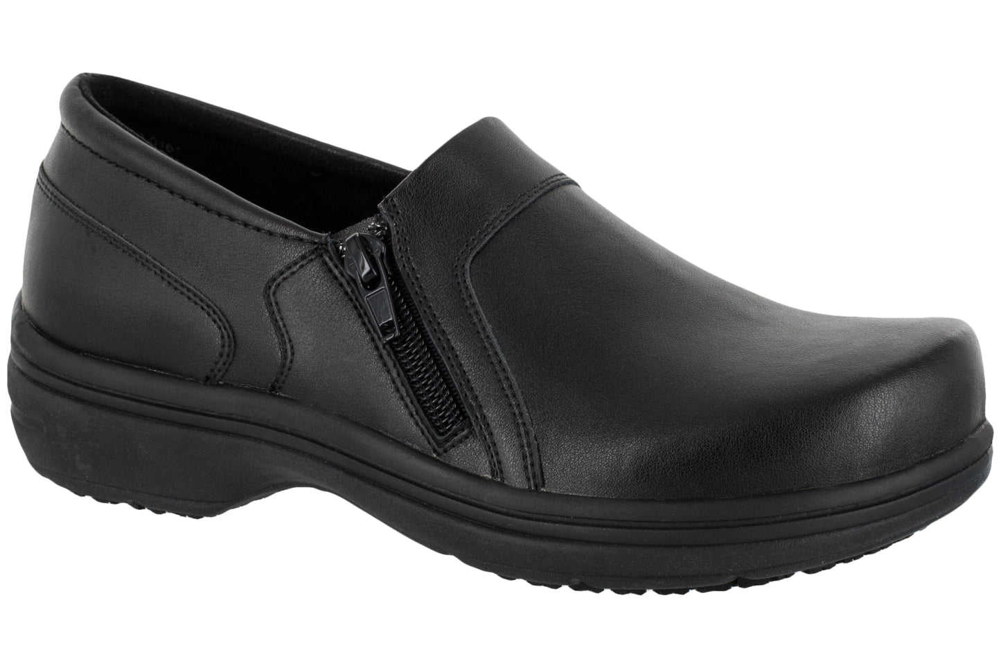 Easy Works by Easy Street Women's Bentley Slip Resistant Clogs Women's Shoes Black Size 7.5 W