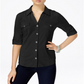 Style & Co Women's Jersey Utility Shirt Black Size Petite