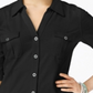 Style & Co Women's Jersey Utility Shirt Black Size Petite