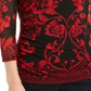 INC International Concepts Women's Printed Mesh Top Red Size Petite