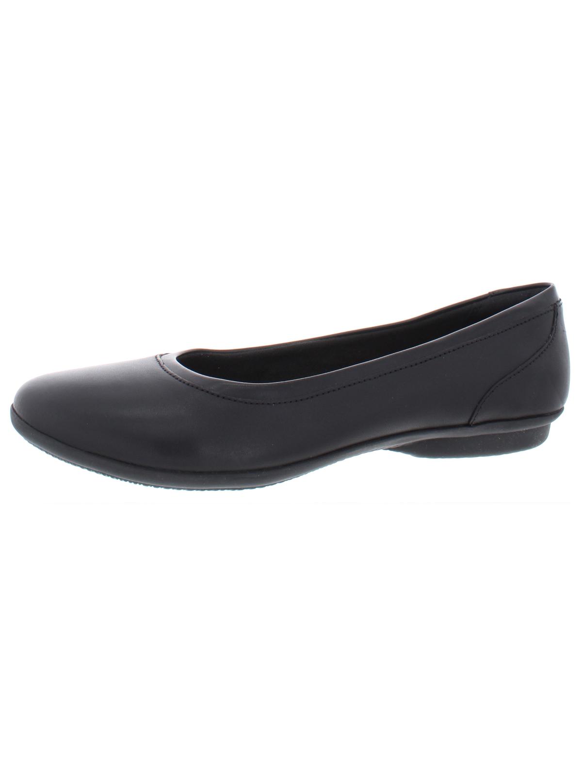 Clarks Women's Gracelin Mara Leather Slip on Ballet Flats Black Size 8.5 W
