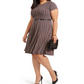 Jessica Howard Women's Plus Size Belted Puff-Print Dress Black Size 20W