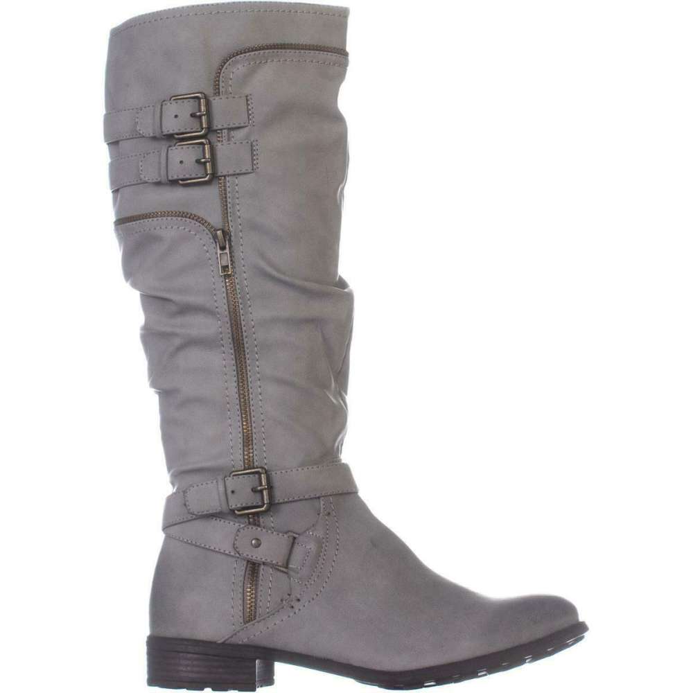 White Mountain Women's Remi Round Toe Knee High Combat Boots Gray Size 9 M