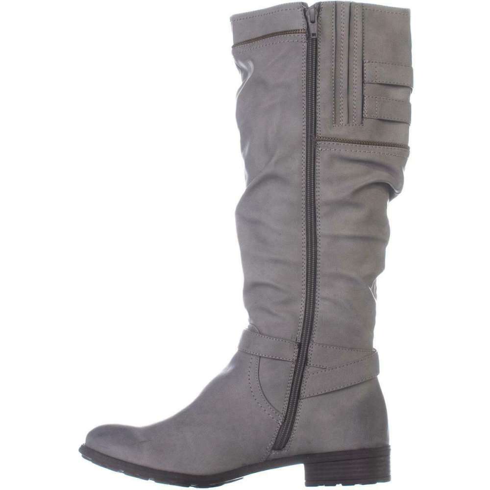 White Mountain Women's Remi Round Toe Knee High Combat Boots Gray Size 9 M