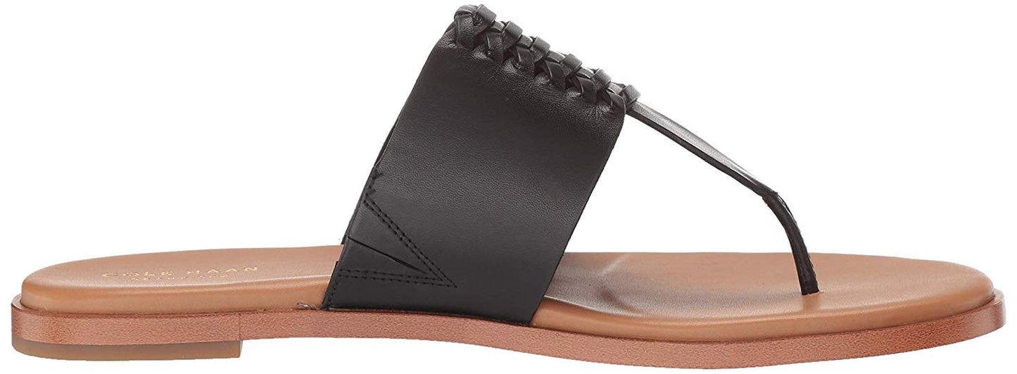 Cole Haan Women's Felix Split Toe Casual T-Strap Sandals -Black  Size 6B
