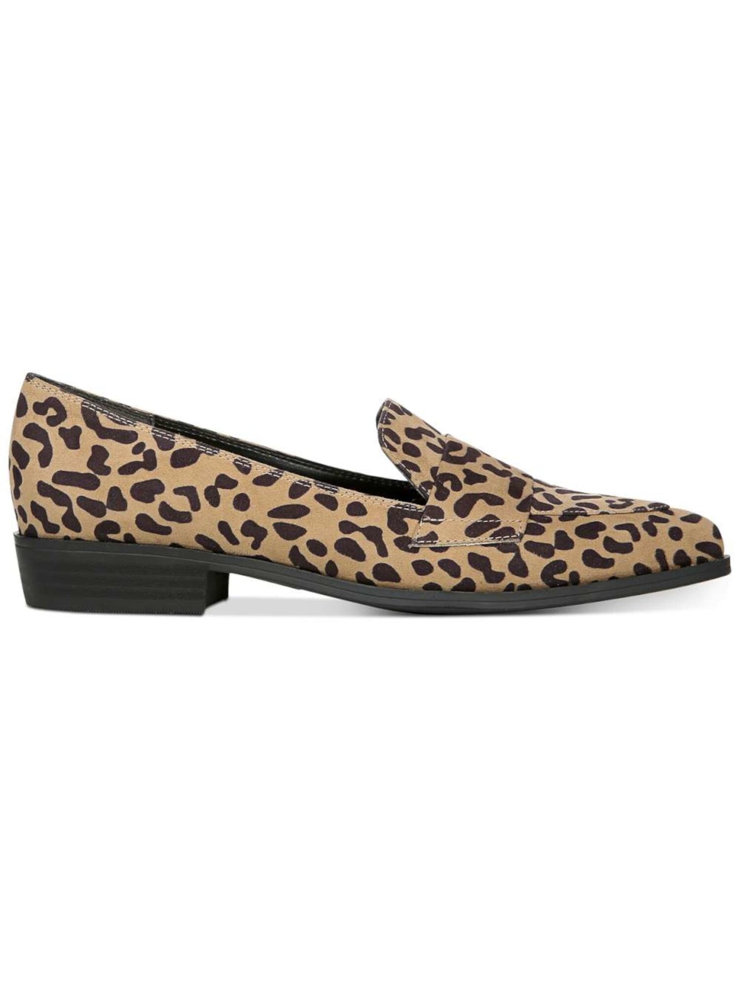 Bar Iii Women's  Animal Print Leopard Strap Detail Padded Involve Almond Toe Block Heel Slip on Loafers Brown Size 9 M