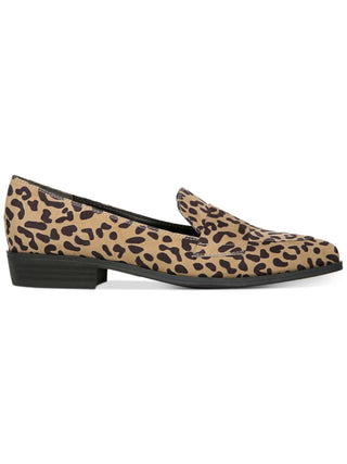 Bar Iii Women's  Animal Print Leopard Strap Detail Padded Involve Almond Toe Block Heel Slip on Loafers Brown Size 9 M