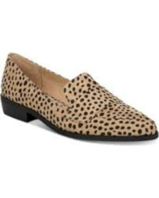 Bar Iii Women's  Animal Print Leopard Strap Detail Padded Involve Almond Toe Block Heel Slip on Loafers Brown Size 9 M