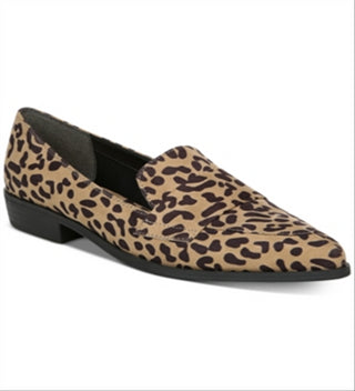 Bar Iii Women's  Animal Print Leopard Strap Detail Padded Involve Almond Toe Block Heel Slip on Loafers Brown Size 9 M