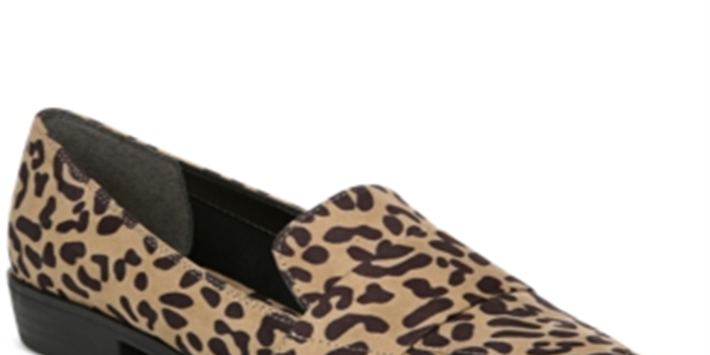 Bar Iii Women's  Animal Print Leopard Strap Detail Padded Involve Almond Toe Block Heel Slip on Loafers Brown Size 9 M