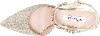 Nina Women's Tonya Rhinestone Pointed Toe Wedding Pumps Gold Size 8 M