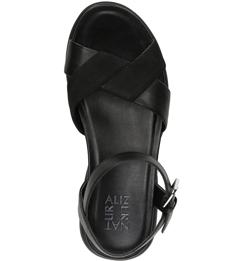 Naturalizer Women's Finlee Leather Sandal Black Size 5 M