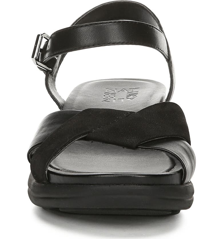 Naturalizer Women's Finlee Leather Sandal Black Size 5 M