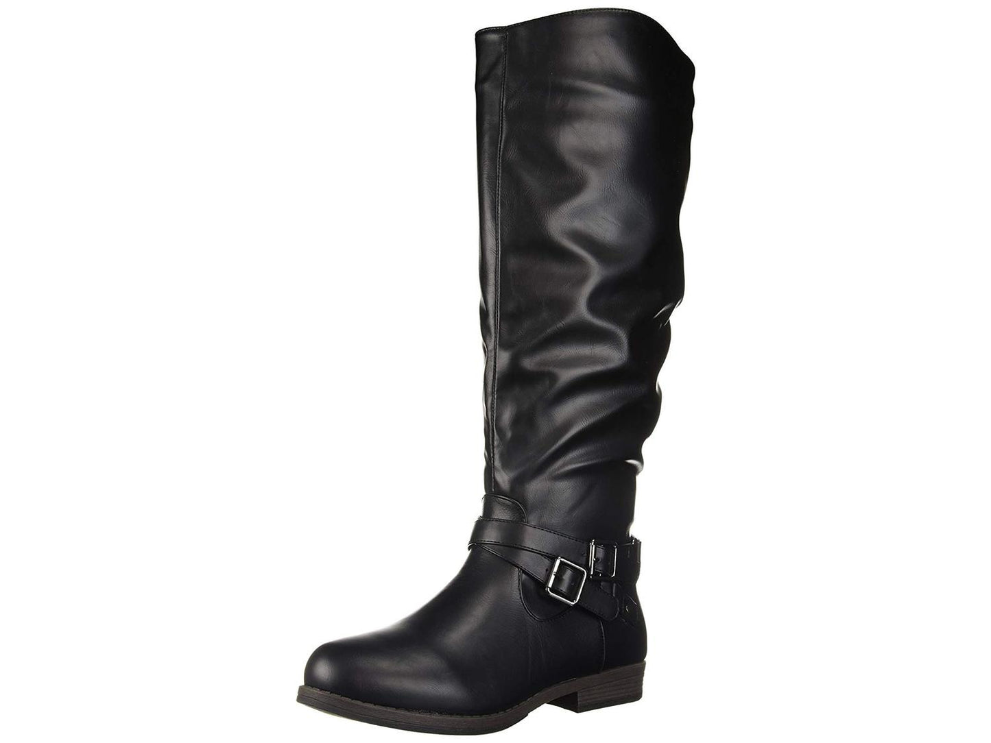 Journee Collection Women's April Almond Toe Knee High Fashion Boots Black  Size 8WC