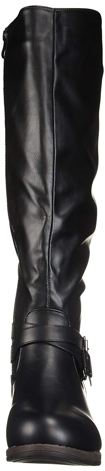 Journee Collection Women's April Almond Toe Knee High Fashion Boots Black  Size 8WC
