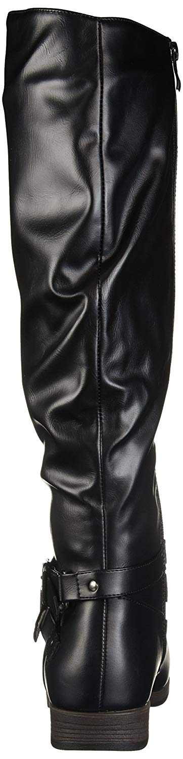 Journee Collection Women's April Almond Toe Knee High Fashion Boots Black  Size 8WC