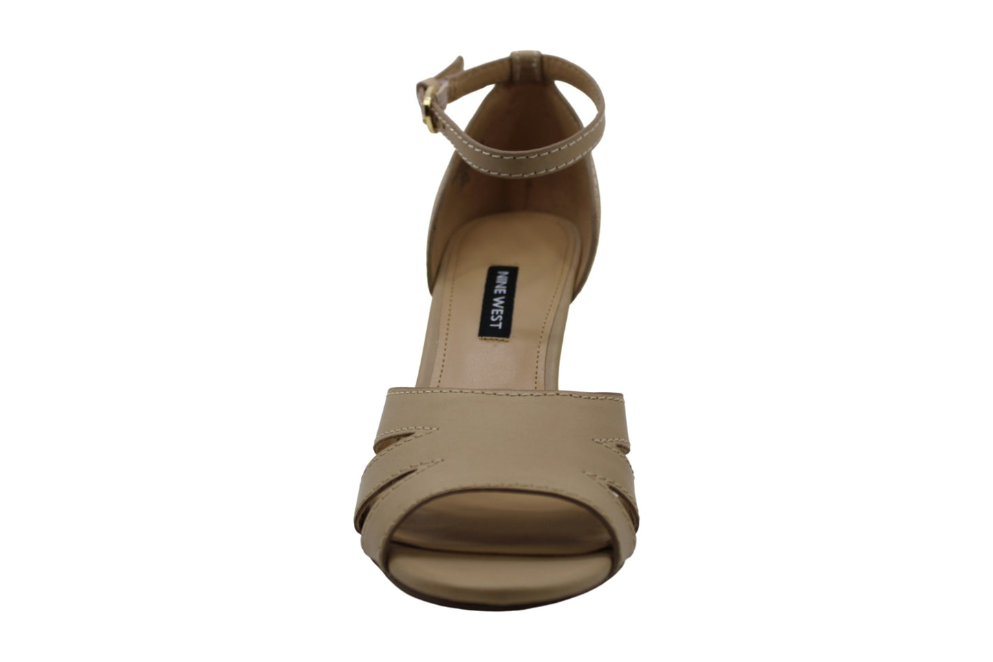 Nine West Women's Lilly Leather Open Toe Ankle Strap Wedge Pumps Brown Size 6.5 M
