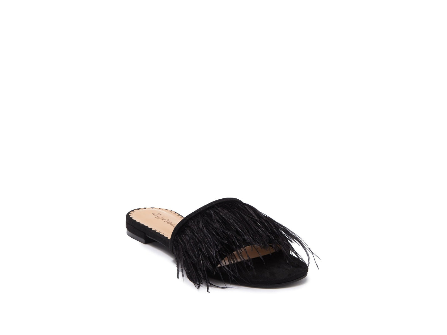Zigi Soho Women's Taylah Faux Fur Open Toe Formal Slide Sandals Black Size 6.5M