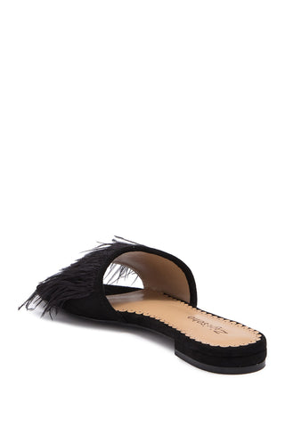 Zigi Soho Women's Taylah Faux Fur Open Toe Formal Slide Sandals Black Size 6.5M