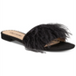 Zigi Soho Women's Taylah Faux Fur Open Toe Formal Slide Sandals Black Size 6.5M