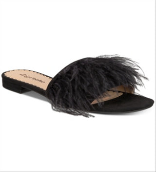 Zigi Soho Women's Taylah Faux Fur Open Toe Formal Slide Sandals Black Size 6.5M
