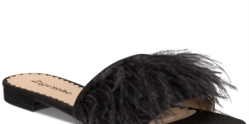 Zigi Soho Women's Taylah Faux Fur Open Toe Formal Slide Sandals Black Size 6.5M