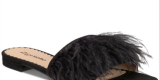 Zigi Soho Women's Taylah Faux Fur Open Toe Formal Slide Sandals Black Size 6.5M