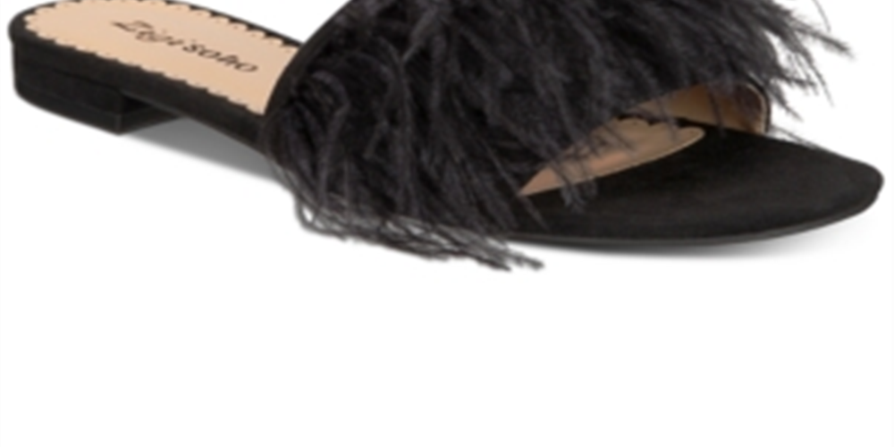 Zigi Soho Women's Taylah Faux Fur Open Toe Formal Slide Sandals Black Size 6.5M