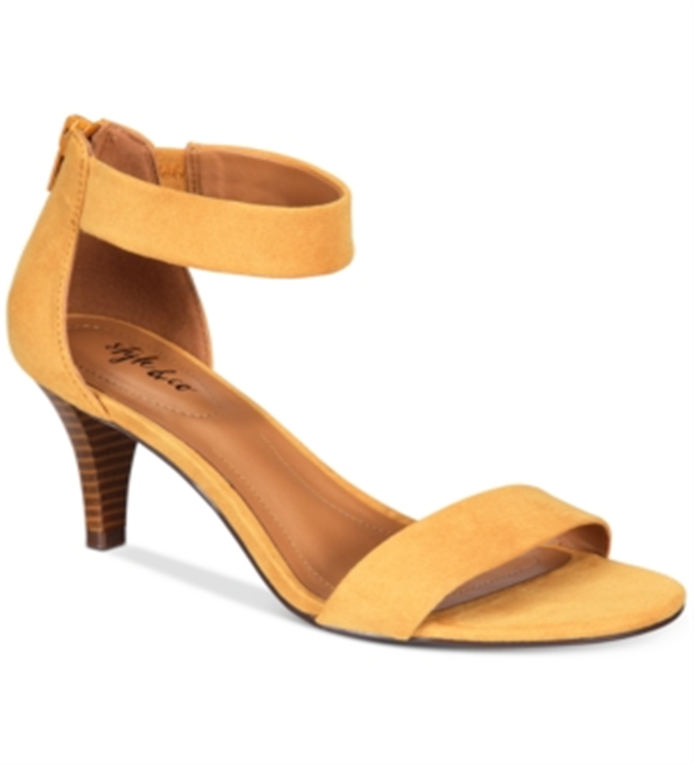 Style & Co. Women's Paycee Open Toe Casual Ankle Strap Sandals Yellow Size 8.5 M